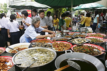 THA Thailand Bangkok Hot food stall on the street