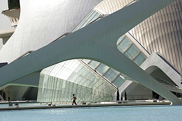 ESP, Spain, Valencia : Ciudad de las Artes Y de las Ciencias, City of arts and sciences. L'Hemisferic and Palau de les Arts Reina Sofia, concert, theatre hall