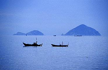 Fishing boats off the coast of Nha Trang, Khanh Hoa Province, Vietnam, Asia