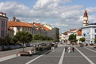 City Hall Square and St. Nicholas' Orthodox Church in the historic city centre of Vilnius, Lithuania, Baltic States, Northeastern Europe