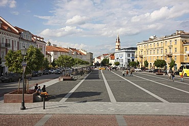 View from the City Hall over City Hall Square in the historic city centre of Vilnius, Lithuania, Baltic States, Northeastern Europe