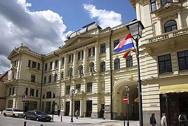 National Philharmonic Concert Hall building in the historic city centre of Vilnius, Lithuania, Baltic States, Northeastern Europe