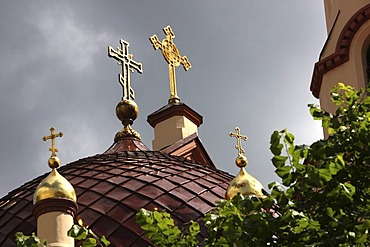 Crosses on dome, St. Nicholas Orthodox Church, Vilnius, Lithuania, Baltic States, Northeastern Europe