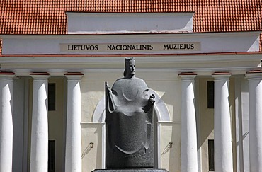 Statue in front of the National Museum in Vilnius, capital of Lithuania, Baltic States, North East Europe