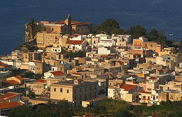 Castle hill of Lipari, main village of Lipari, Liparian Islands, Sicily, province of Messina, Italy