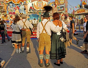 Bavarian traditional costumes at the Oktoberfest in Munich, Bavaria, Germany