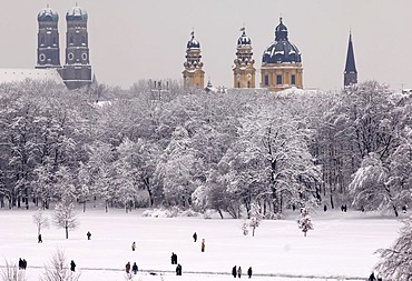 English garden in winter, Munich, Bavaria, Germany