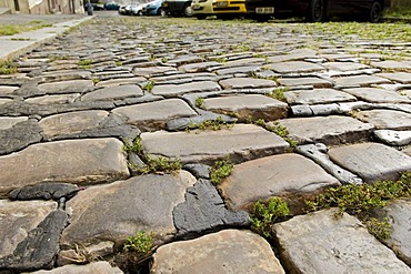 Cobble stones of a street in Prague, Czech Republic, Europe