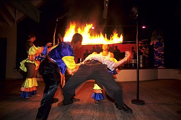 LCA, Saint Lucia: the Le Sport hotel, Limbo show.