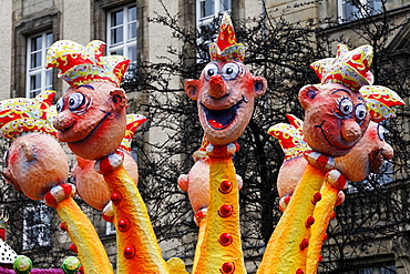 Multi-headed paper-mache snake, Carnival (Mardi Gras) parade in Duesseldorf, North Rhine-Westphalia, Germany, Europe