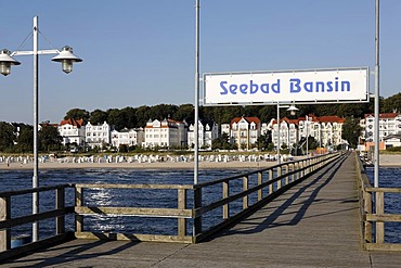 Bansin seaside resort, view from pier, Usedom Island, Baltic Sea, Mecklenburg-Western Pomerania, Germany, Europe