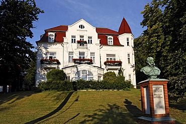 Villa Staudt, renovated, Beach Promenade Heringsdorf seaside resort, Usedom Island, Baltic Sea, Mecklenburg-Western Pomerania, Germany, Europe