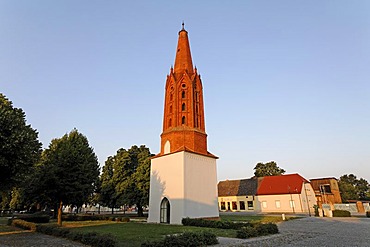 Remains of Letschin village church, tower by Karl Friedrich Schinkel, Oderbruch region, Maerkisch-Oderland district, Brandenburg, Germany, Europe