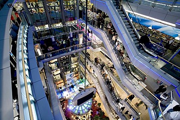 View into the modern shopping mall Sevens, Koenigsalle, Duesseldorf, NRW, Germany