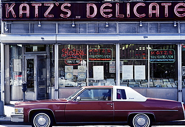 Front of a traditional Deli, Lower East Side, New York City, USA