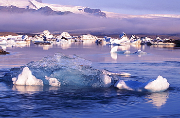 Icebergs, Joekulsarlon, Iceland, Atlantic Ocean