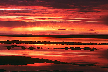 Sunset near Reykjanes, Iceland, Atlantic Ocean