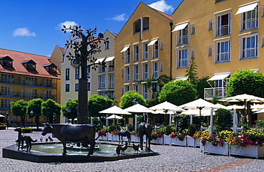 Brunnenplatzl Square, Bad Griesbach, Lower Bavaria, Germany, Europe