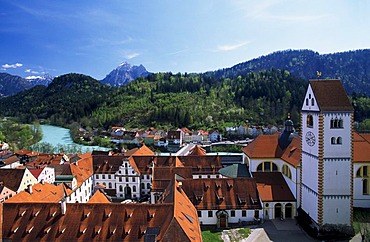 Town of Fuessen in the Allgaue region of Bavaria, Germany, Europe