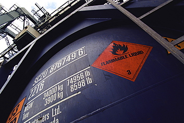 Transshipment of containers at the container terminal in Dortmund, North Rhine-Westphalia, Germany