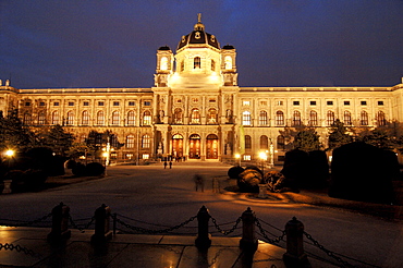 Naturhistorisches Museum (Museum of Natural History) at night, Vienna, Austria