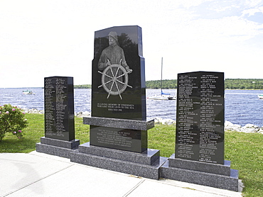 Monument on the historic waterfront of Shelburne, Nova Scotia, Canada