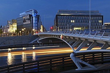 Kronprinzenbruecke in front of the building of the federal press conference, Berlin, Germany