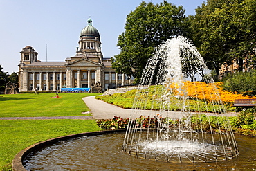 Fountain in front of the District Court on Sievekingplatz - Hamburg, Germany