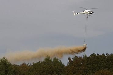 Chalking woods with a helicopter, the most important method to stop or slow down the souring of the soil