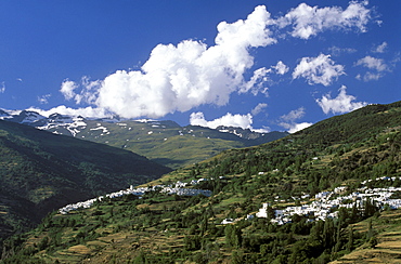 Bubion and Capileira (left), Sierra Nevada, Alpujarra, Alpujarras, Granada, Andalusia, Spain