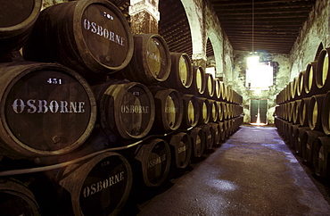 Osborne sherry bodega, El Puerto de Santa Maria, Costa de la Luz, Cadiz Province, Andalusia, Spain