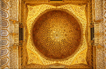 Vault ceiling in Alcazar, Seville Province, Andalusia, Spain