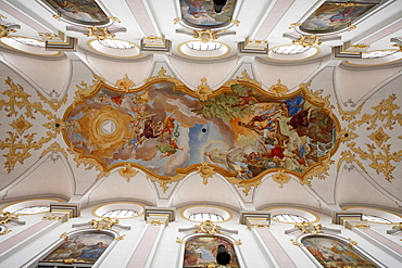 Ceiling frescoes, Kirche St. Peter, Alter Peter Church, Munich, Bavaria, Germany