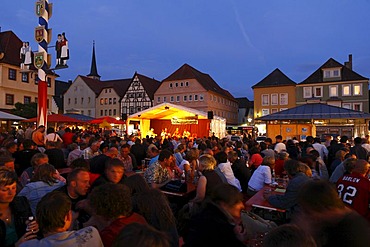 Market square summer Thursday night concerts, Bad Neustadt an der Saale, Rhoen-Grabfeld, Lower Franconia, Bavaria, Germany, Europe