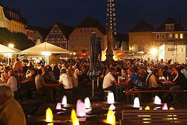 Market square summer Thursday night concerts, Bad Neustadt an der Saale, Rhoen-Grabfeld, Lower Franconia, Bavaria, Germany, Europe