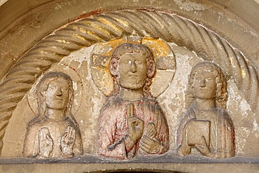 Tympanum of the Johanneskapelle Chapel in Steingaden, Pfaffenwinkel, Upper Bavaria, Germany, Europe