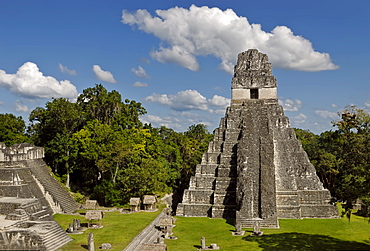 Maya ruins, Tikal, view of Temple I, Yucatan, Guatemala, Central America