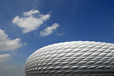 Exterior view of Allianz Arena stadium in Munich, Bavaria, Germany