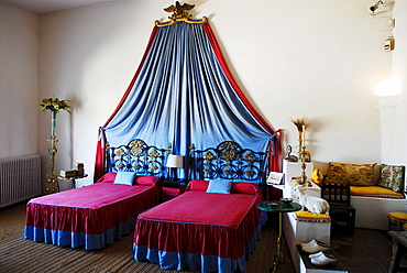 Bedroom in the summer house of surrealist painter Salvador Dali and his wife Gala in Port Lligat, Girona Province, Spain