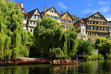 Punt on the Neckar River, Tuebingen, Baden-Wuerttemberg, Germany, Europe