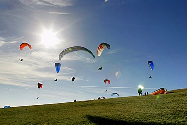 Paraglider at the Wasserkuppe, Hesse, Germany