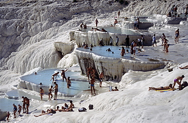 Calc-sinter terraces of Pamukkale, the Mediterranean, Turkey.