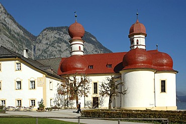 St. Bartholomae at the Koenigsee in the national park Berchtesgaden, Bavaria, Germany