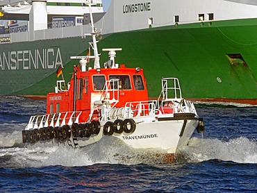 Pilot boat at the ferry ship "Transfennica"