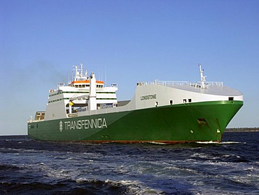 The ferry ship "Transfennica" at the Travemuende, Germany