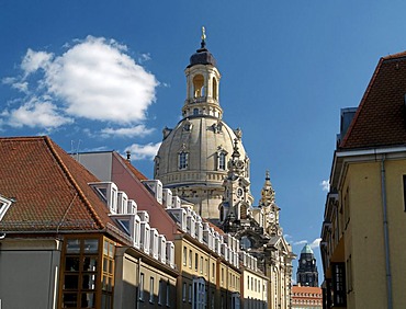 Dresden, Saxony, Dresden old town with the Frauenkirche new built up