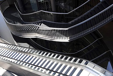 Stairwell with escalator, Petersbogen, Leipzig, Saxony