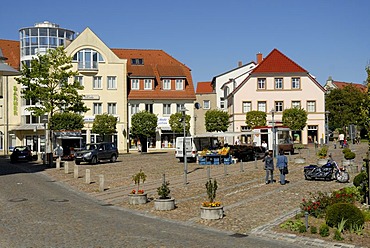 Market square of Bergen, Ruegen, Rugia, Mecklenburg-Western Pomerania, Germany