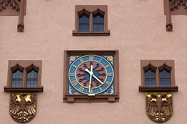 Roemer, cityhall clock, Frankfurt am Main, Hesse, Germany