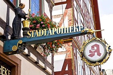 Apothecary, old part of town, Seligenstadt, Hesse, Germany